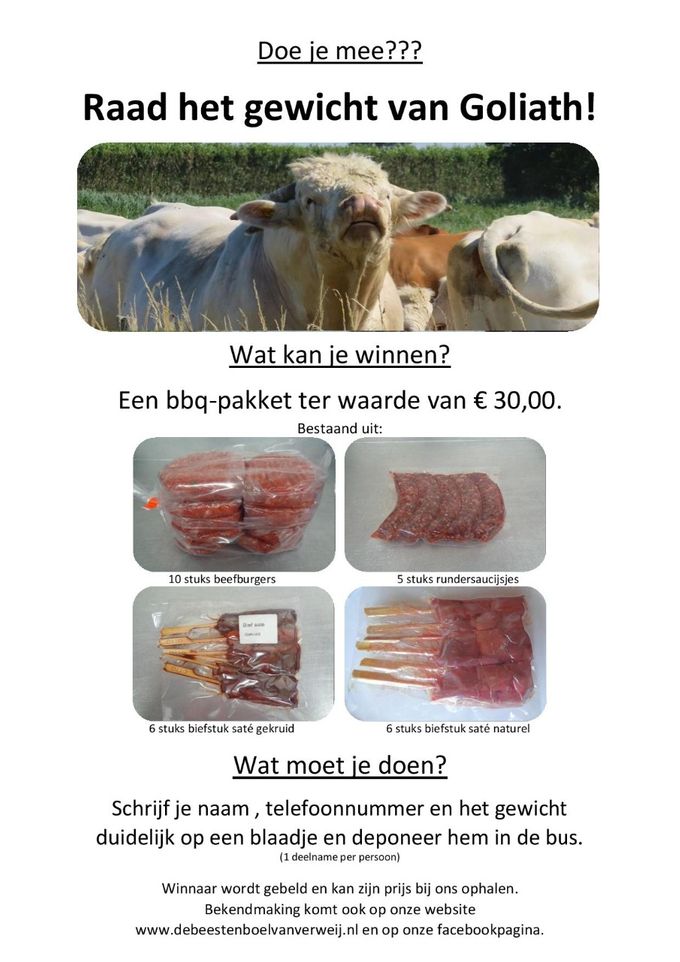 Het is altijd spannend om op de weegschaal te staan. Maar veel spannender is het, als Goliath op de weegschaal gaat staan.
En naar het gewicht van Goliath kan je morgen, tijdens 